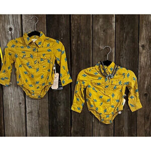 Cotton & Rye 3M mustard with Cactus button Down, super cute‎ NWT